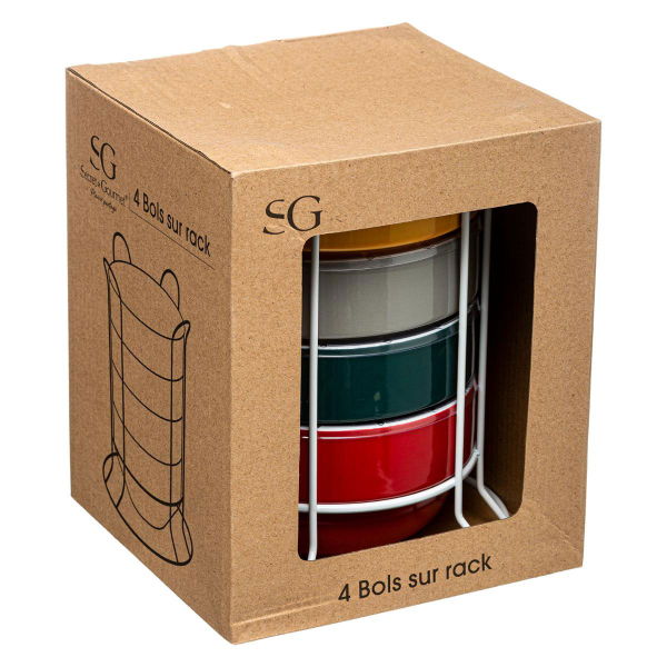 Μπωλ Σε Σταντ (Σετ 4τμχ) S-D Bowl On Rack 140609