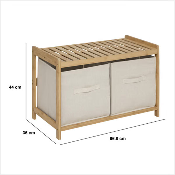 Παγκάκι με 2 Κουτιά Αποθήκευσης (66 8X44X35) F-V Tidy 200138 Home Έπιπλα Εισόδου Spitishop