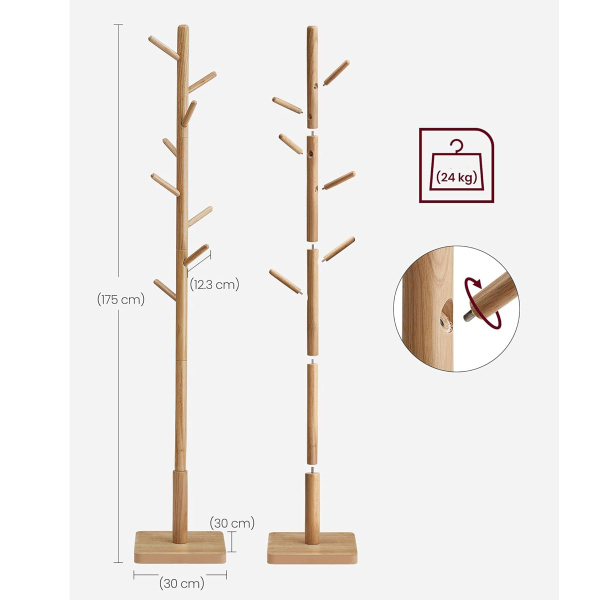 Καλόγερος Ρούχων (30x30x175) Vasagle RCR010N01V2