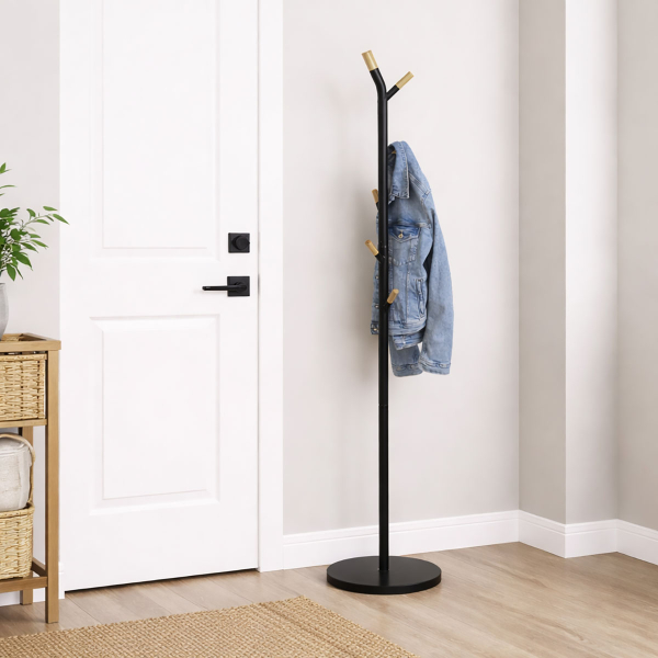 Καλόγερος Ρούχων F-V Coat Hanger 6 Hooks Black 138934A