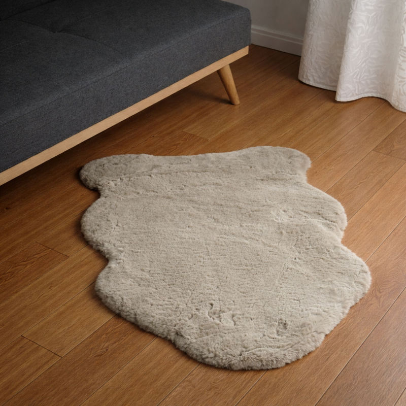 Πατάκι Γούνινο (60x90) Ravelia Fluffy Taupe Animal Shape
