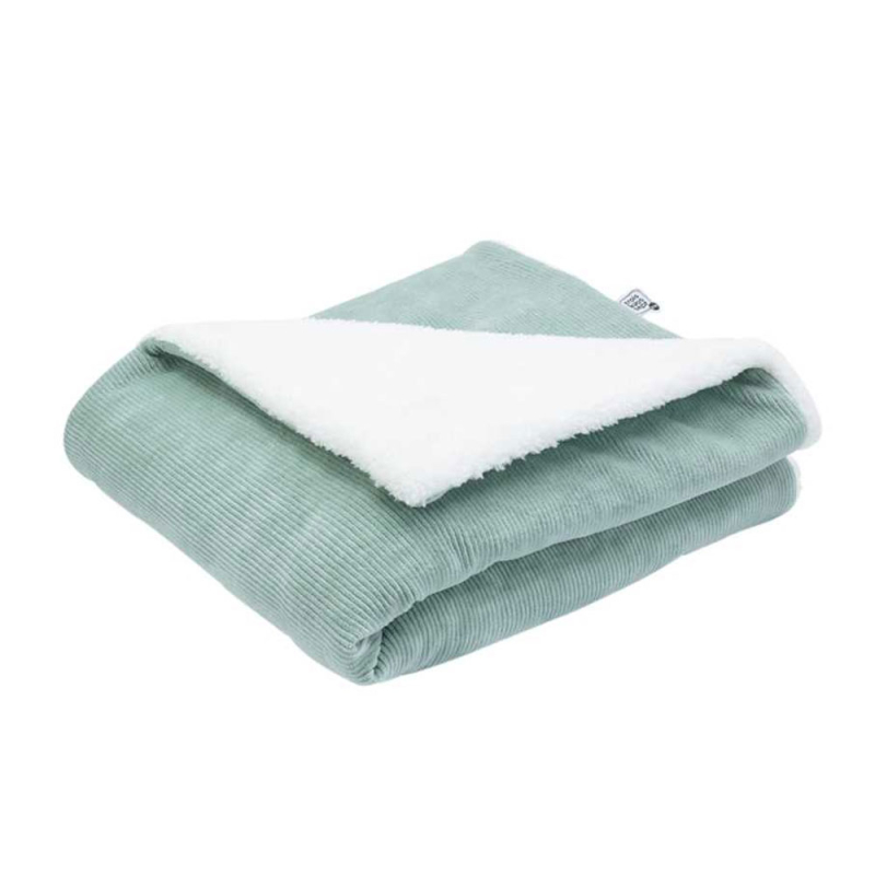 Κουβέρτα Fleece Κούνιας Με Γουνάκι (100x140) Trois Kilos Sept Wooly Μέντα 55-8489008