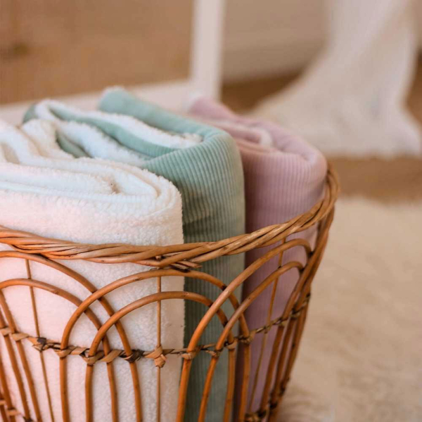 Κουβέρτα Fleece Κούνιας Με Γουνάκι (100x140) Trois Kilos Sept Wooly Μέντα 55-8489008