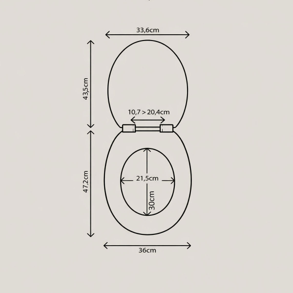 Καπάκι Λεκάνης (36x47.2) F-V Duo Ivoire 200165A