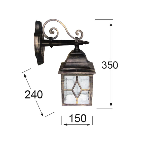 Απλίκα - Φανάρι Εξωτερικού Χώρου Heronia Dimitra 07-1094 Bronze