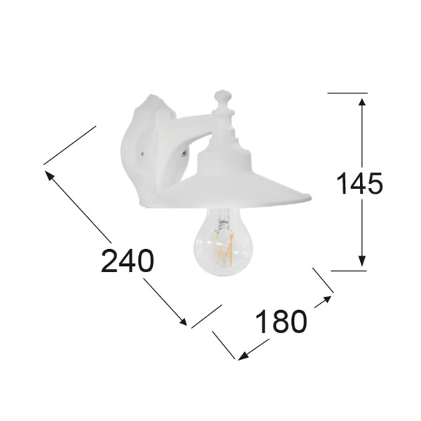 Απλίκα - Φανάρι Εξωτερικού Χώρου Heronia Petra 07-1236 White Home Φωτιστικά Κήπου Spitishop