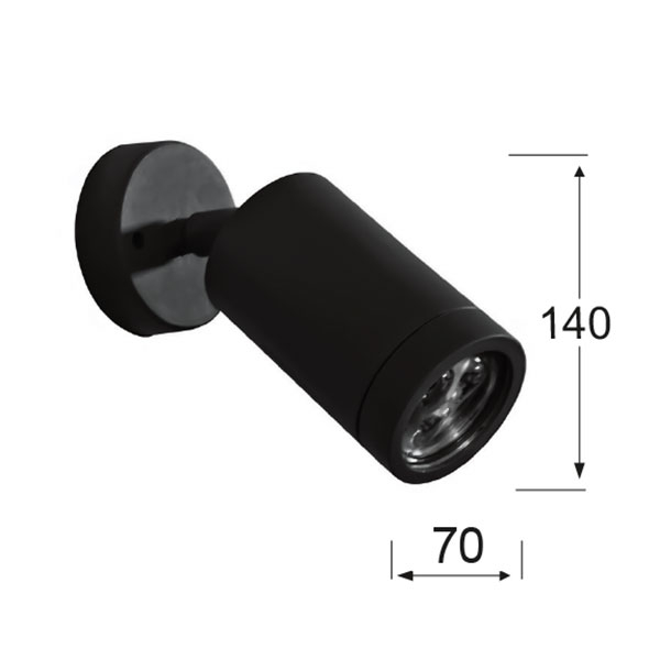 Σποτ Εξωτερικού Χώρου Heronia Lesvos 15-0053 Black