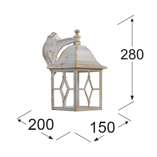 Απλίκα - Φανάρι Εξωτερικού Χώρου Heronia Dimitra 07-1319 White/Bronze