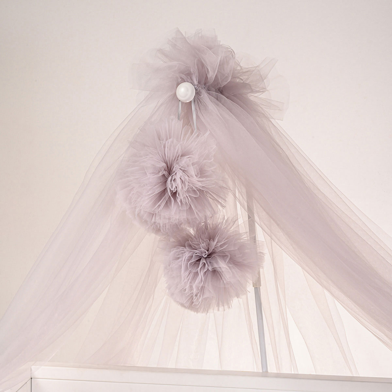 Διακοσμητικά Pom Pom Για Κουνουπιέρα Abo Grey