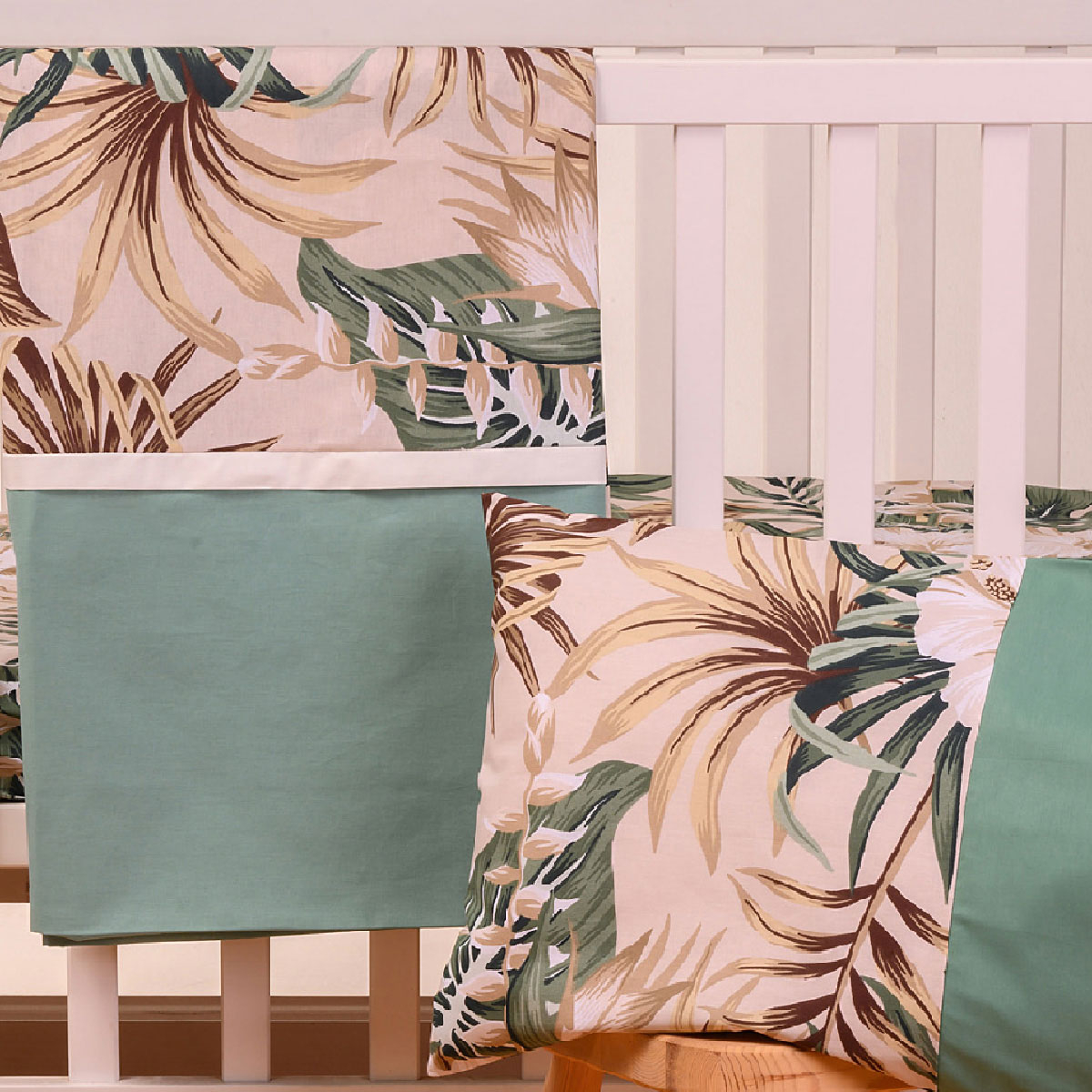 Σεντόνια Κούνιας (Σετ) Abo Tropical Leaves Home Βρεφικά Προίκα Μωρού Spitishop