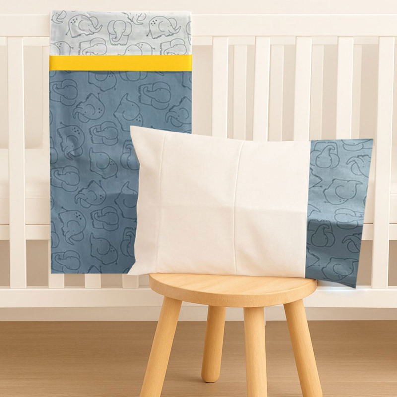 Σεντόνια Κούνιας (Σετ) Abo Elephant Blue