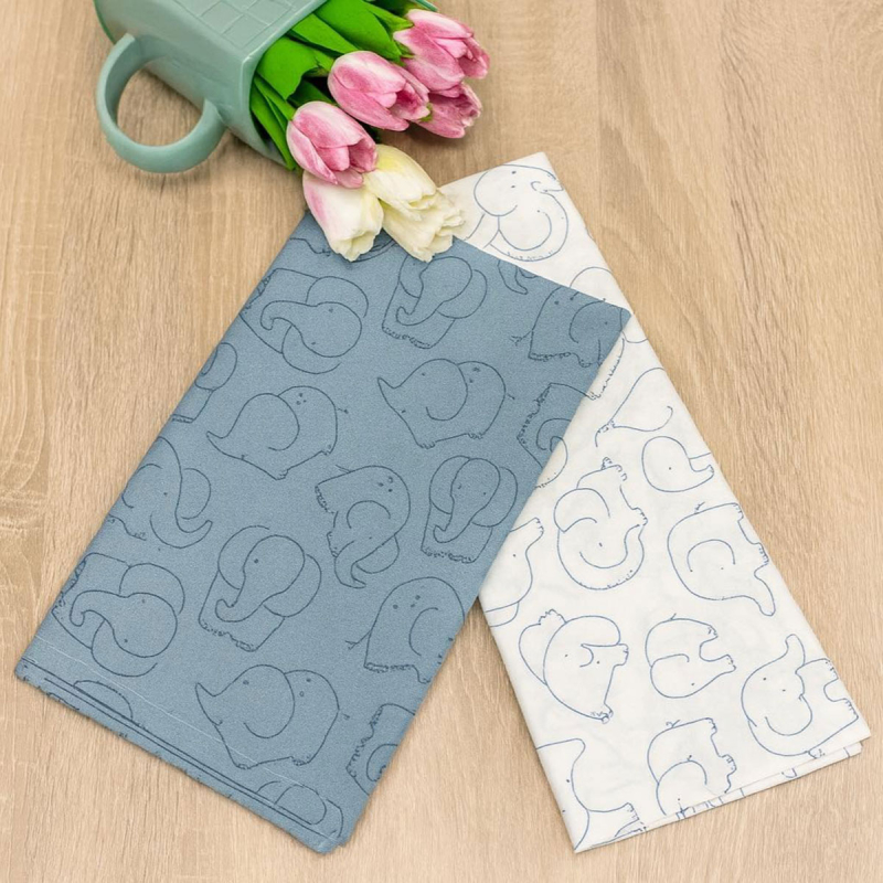 Σεντόνια Λίκνου(Σετ) Abo Elephant Blue