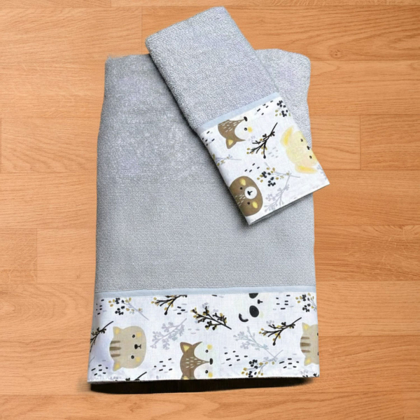 Παιδικές Πετσέτες (Σετ 2τμχ) Abo Forest White 350gsm