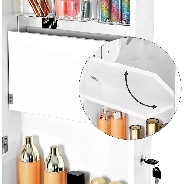 Καθρέφτης Τοίχου/Κοσμηματοθήκη Με Led (37x10x108) Songmics JBC63WV1