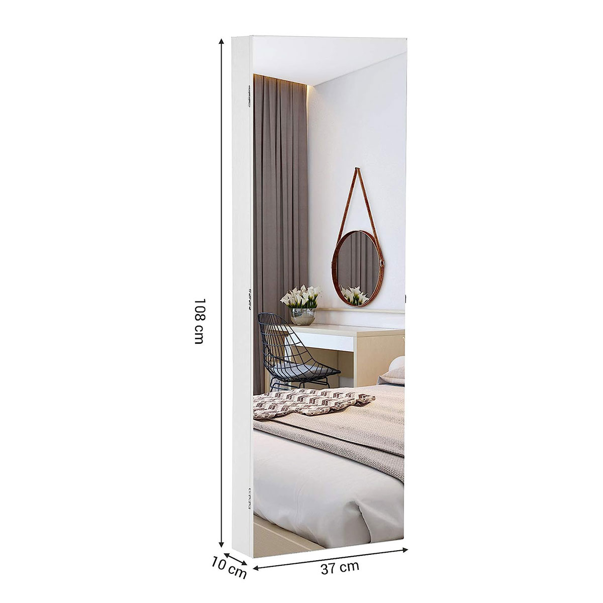 Καθρέφτης Τοίχου Κοσμηματοθήκη με Led (37X10X108) Songmics Jbc63Wv1 Home Οργάνωση & Αποθήκευση Μπιζουτιέρες Κοσμηματοθήκες Spitishop