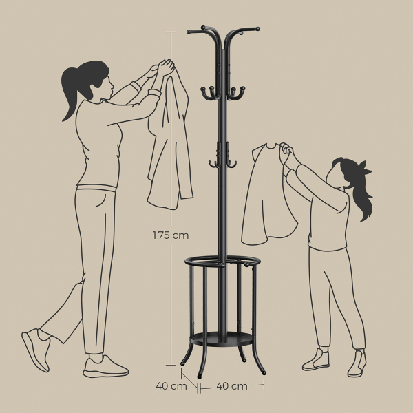 Καλόγερος Ρούχων Με Ομπρελοθήκη (40x40x175) Songmics RCR011B01V1