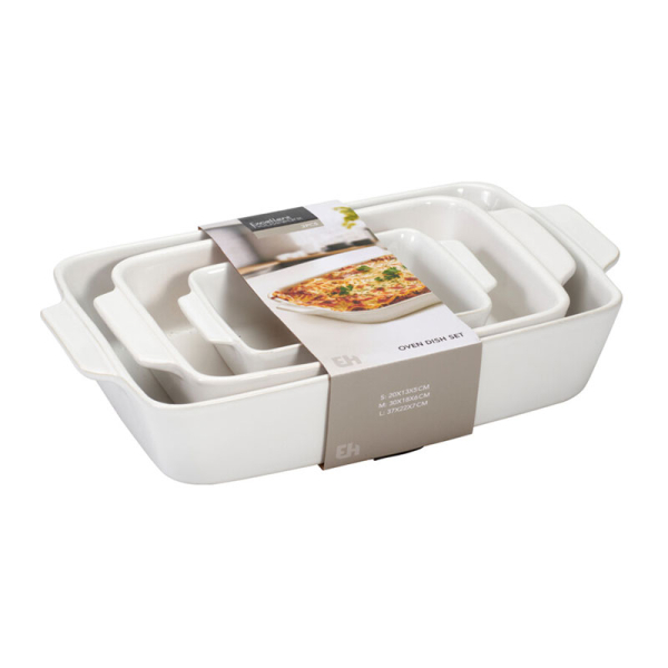 Πυρίμαχα Σκεύη Ορθογώνια (Σετ 3τμχ) K-M 433200050