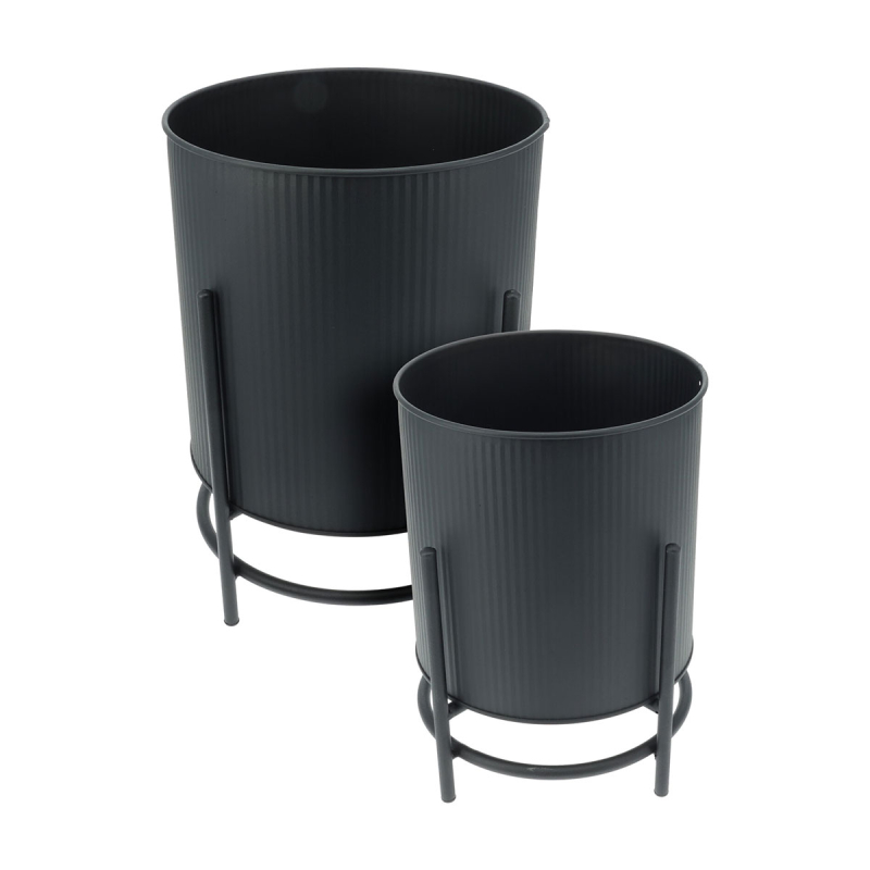 Γλάστρες Με Βάση (Σετ 2τμχ) K-M Black FZ1002270