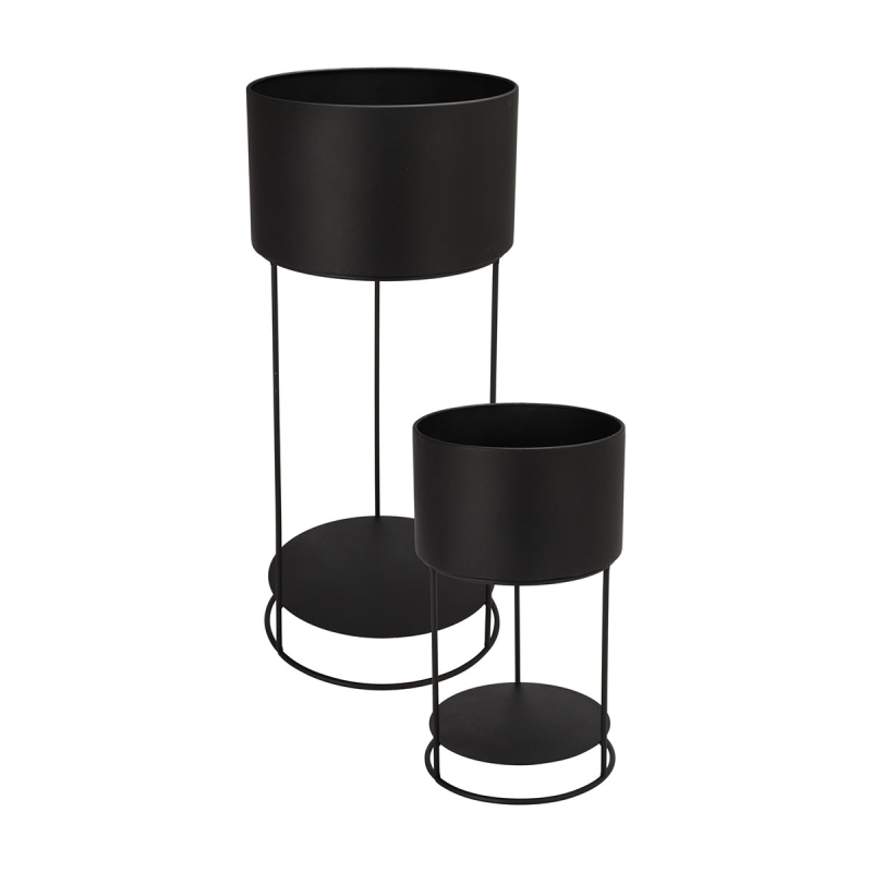 Γλάστρες Με Βάση (Σετ 2τμχ) K-M Black FZ1002330