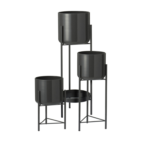 Γλάστρες Με Βάση (Σετ 3τμχ) K-M Black FZ1002360