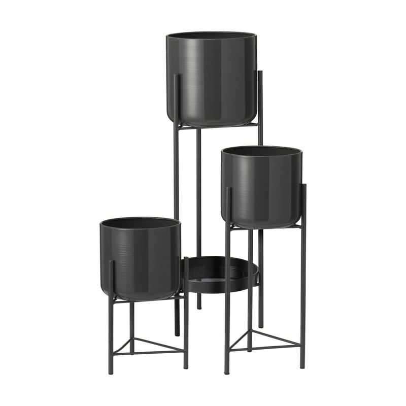 Γλάστρες Με Βάση (Σετ 3τμχ) K-M Black FZ1002360