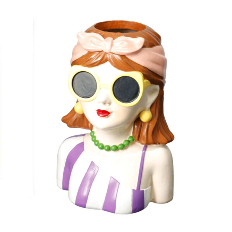 Διακοσμητικό Βάζο (13.8x10.5x19.5) K-M Brown Hair NB1250780