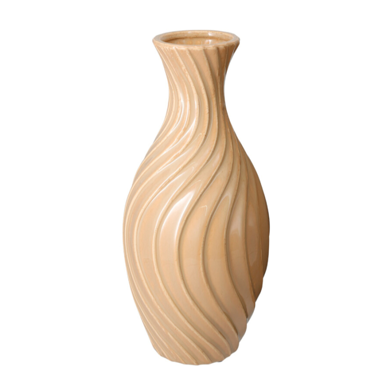 Διακοσμητικό Βάζο (Φ15.5x33) K-M Beige 095903140