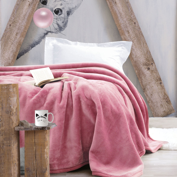 Κουβέρτα Βελουτέ Μονή (160x220) Rythmos Velour