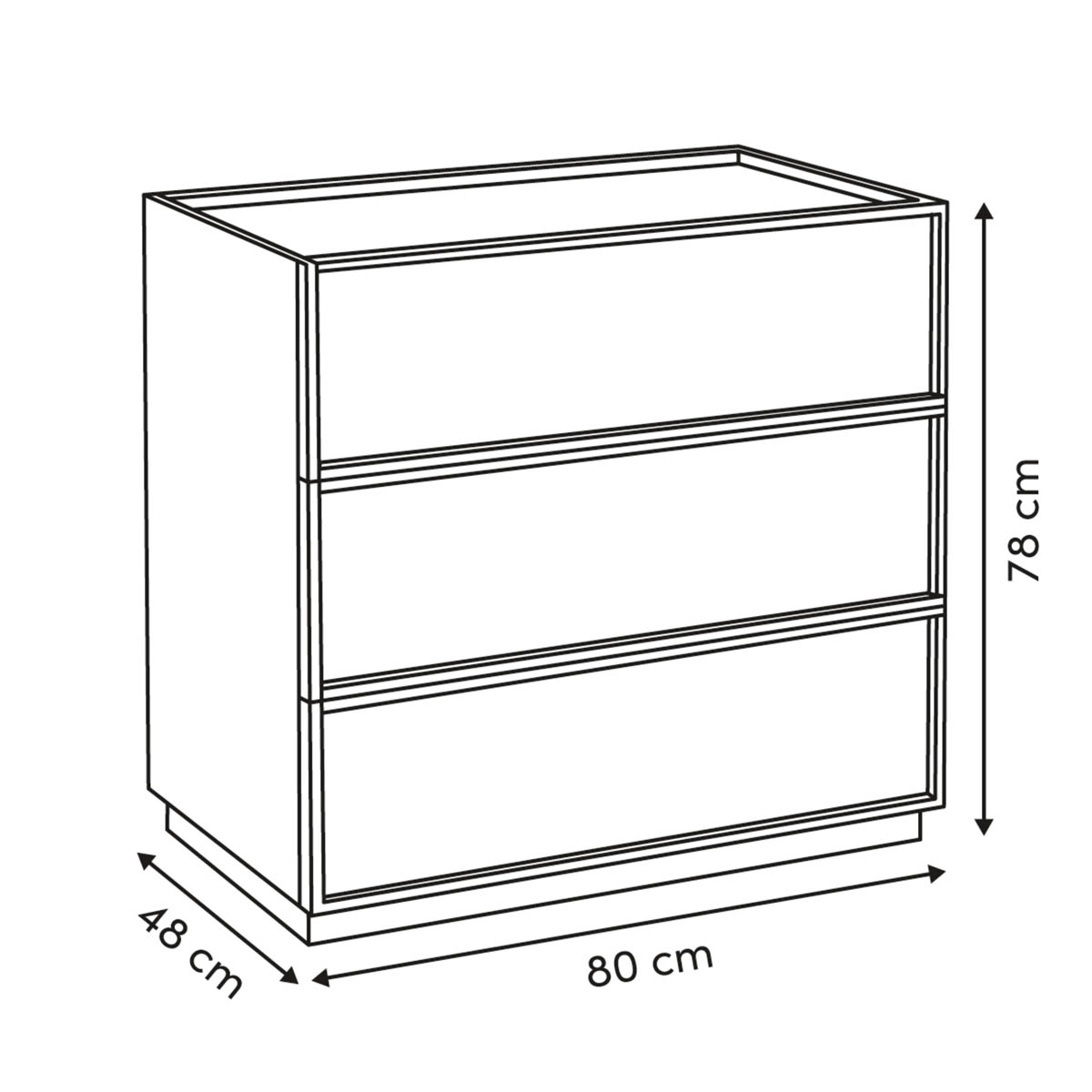 Συρταριέρα 3 Θέσεων (80X48X78) F-V Framy 212805 Home Έπιπλα Συρταριέρες - Ντουλάπια Spitishop