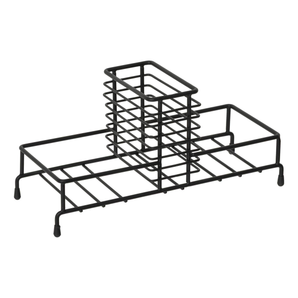 Δοχεία Υγρού Πιάτων Με Θήκη Για Σφουγγάρι & Βάση (22.5x8.8x23.5) F-V Black Edition 190253