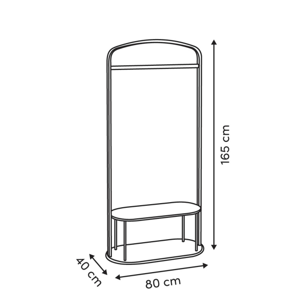 Καλόγερος Ρούχων Με Ράφια (40x80x165) F-V Come 212725