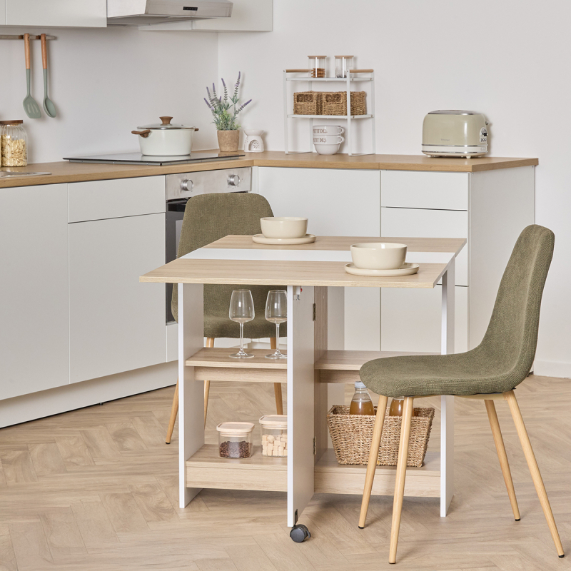 Τραπέζι Κουζίνας Πτυσσόμενο Με Ράφια F-V Eat Up 212813