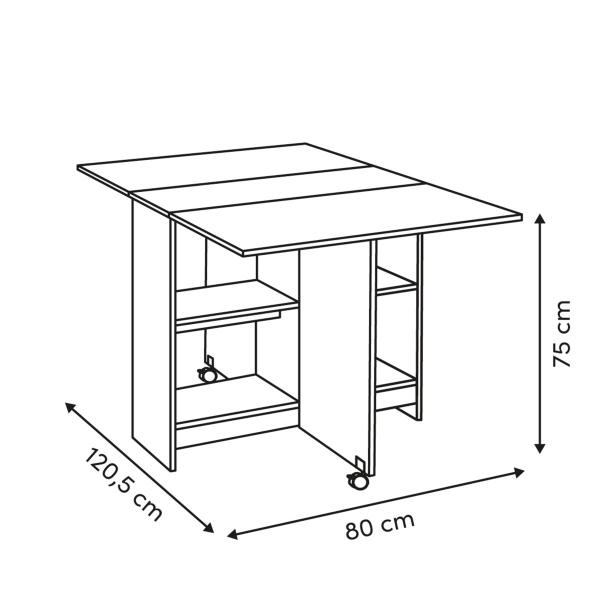 Τραπέζι Κουζίνας Πτυσσόμενο Με Ράφια F-V Eat Up 212813