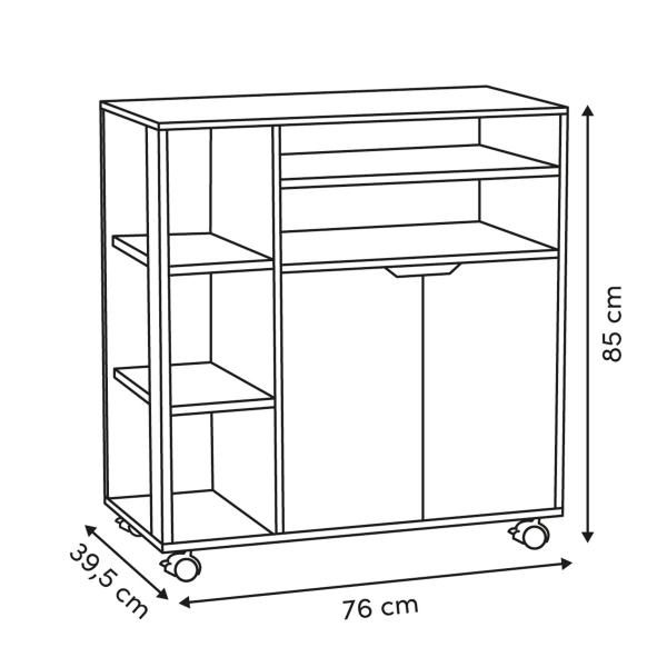 Τρόλεϊ/Ραφιέρα 6 Θέσεων Με Ντουλάπι (76x39.5x85) F-V Eat Up 212817