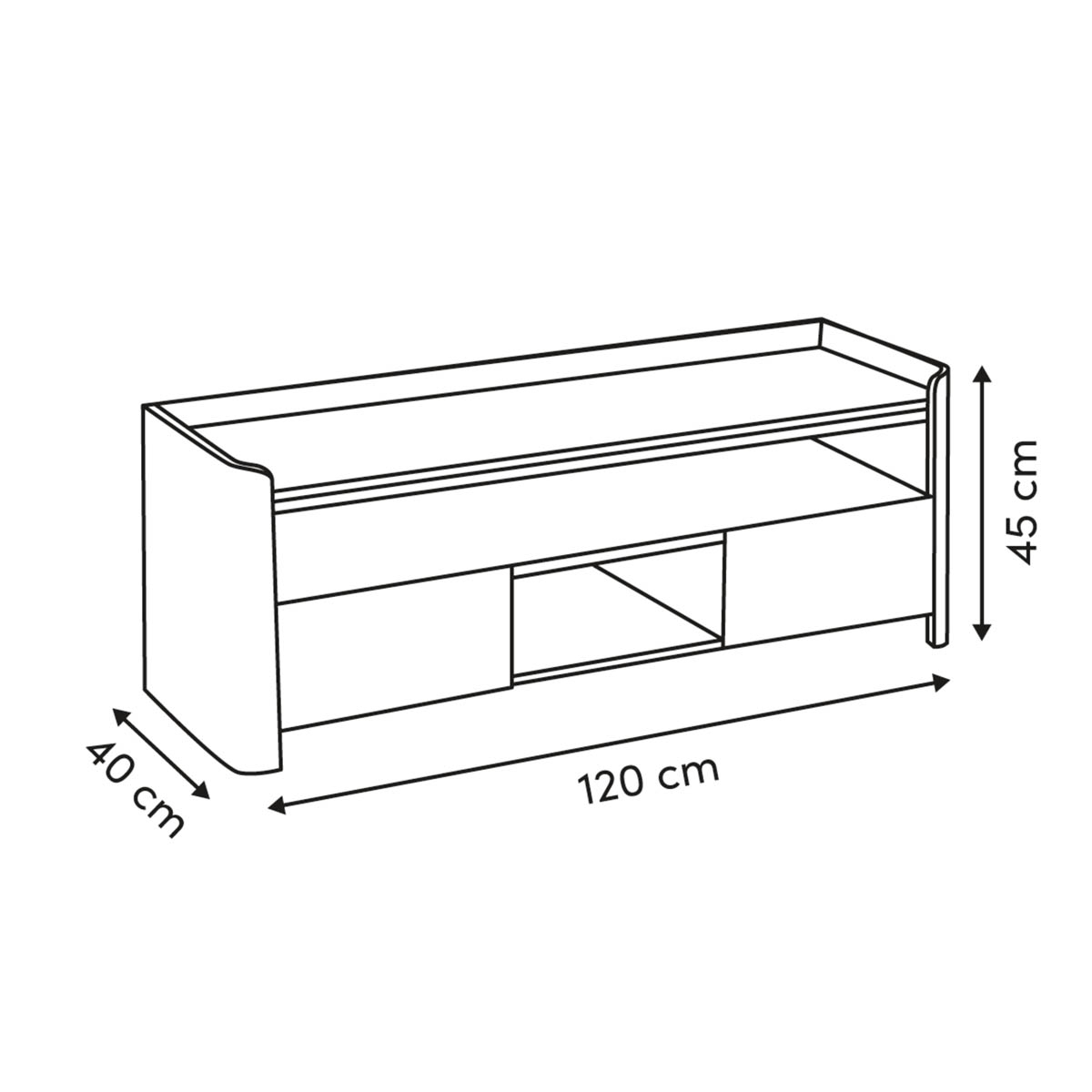 Έπιπλο Τηλεόρασης (120X40X55) F-V Roundy 212826 Home Έπιπλα Σαλονιού Spitishop
