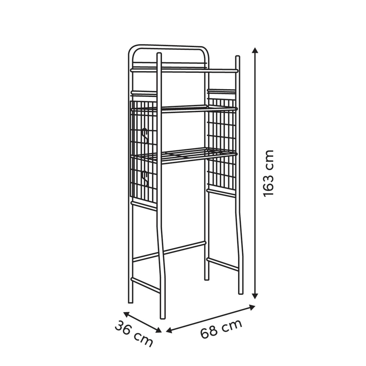 Ραφιέρα Δαπέδου Μπάνιου 3 Θέσεων (68X36X163) F-V Linea 214528 Home Οργάνωση & Αποθήκευση Ραφιέρες Εταζέρες Spitishop