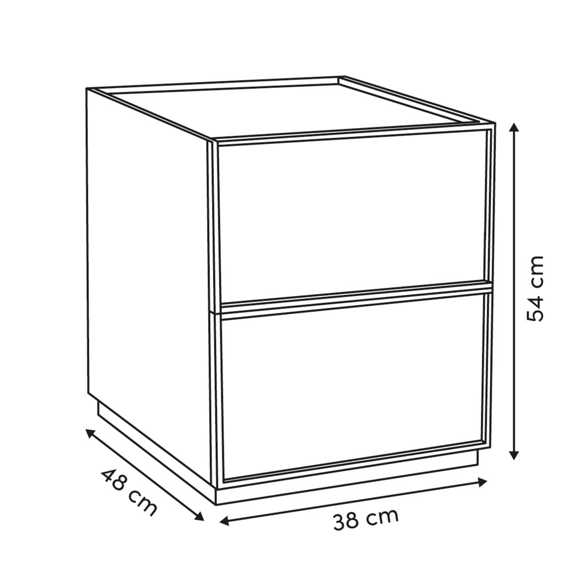 Κομοδίνο με 2 Συρτάρια (38X48X54) F-V Framy 212880 Home Έπιπλα Κρεβατοκάμαρας Κομοδίνα Spitishop