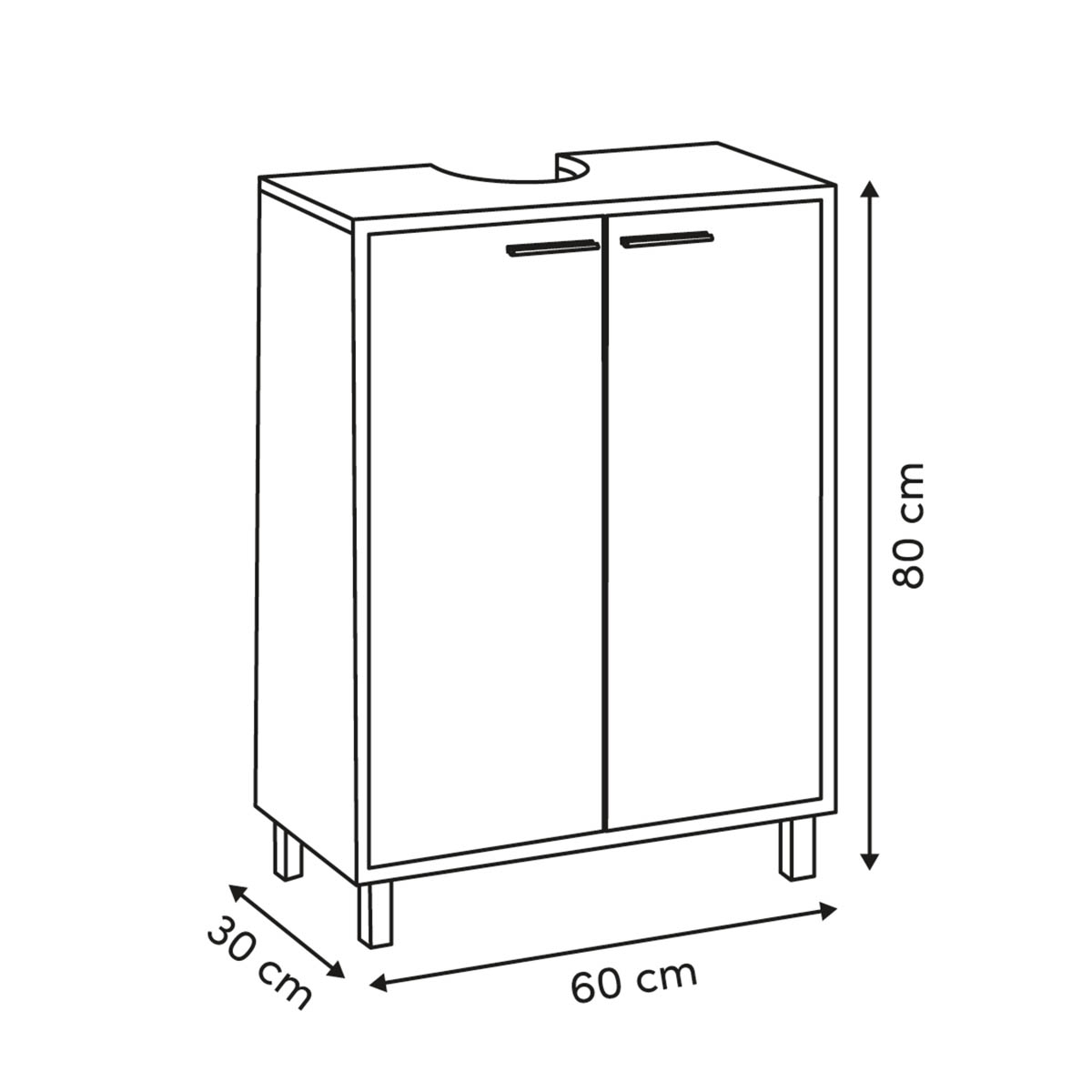 Ντουλάπι Νιπτήρα Μπάνιου (60X30X80) F-V Come 212886 Home Μπάνιο Έπιπλα Ντουλάπια & Spitishop