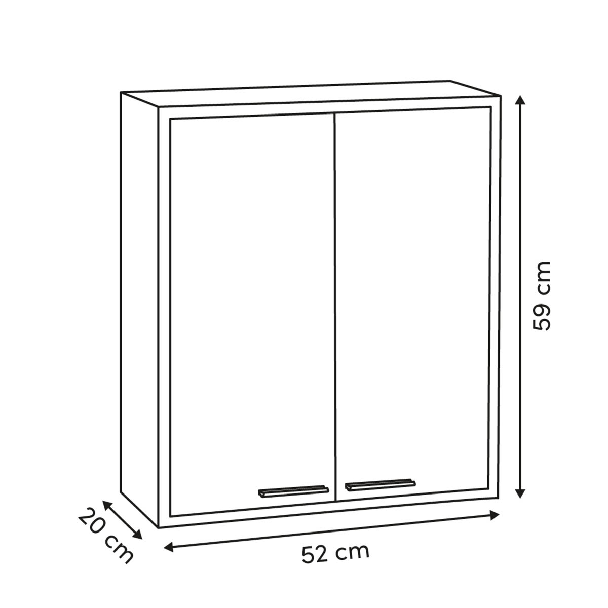 Ντουλάπι Τοίχου για Μπάνιο (52X20X59) F-V Come 212885 Home Έπιπλα Μπάνιου Ντουλάπια & Νιπτήρα Spitishop