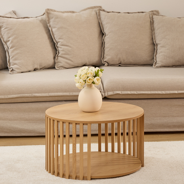 Τραπέζι Σαλονιού Με Ράφι (Φ60x35) F-V Slat 212896