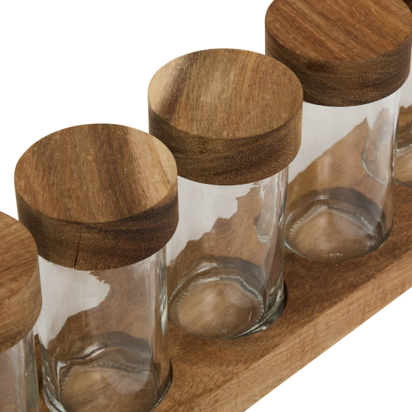 Βαζάκια Μπαχαρικών Σε Βάση (Σετ 6τμχ) F-V Acacia 217610