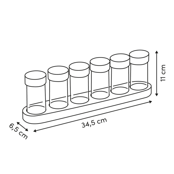 Βαζάκια Μπαχαρικών Σε Βάση (Σετ 6τμχ) F-V Acacia 217610