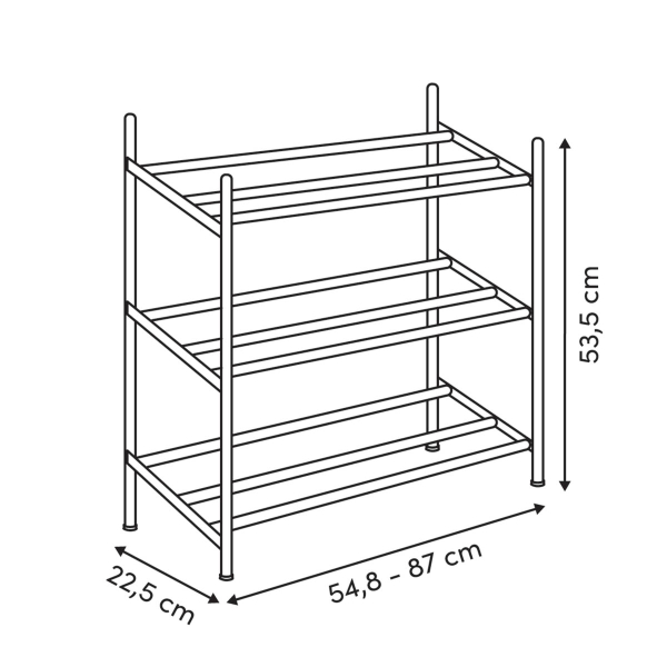 Επεκτεινόμενη Παπουτσοθήκη 6-12 Θέσεων (54.8-87x22.5x53.5) F-V Cassie Grey 212765B
