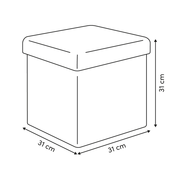 Σκαμπό Με Αποθηκευτικό Χώρο (31x31x31) F-V Velvy Clay 212743C