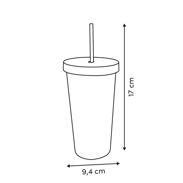 Ποτήρι Με Καλαμάκι 550ml F-V Solea 213547A