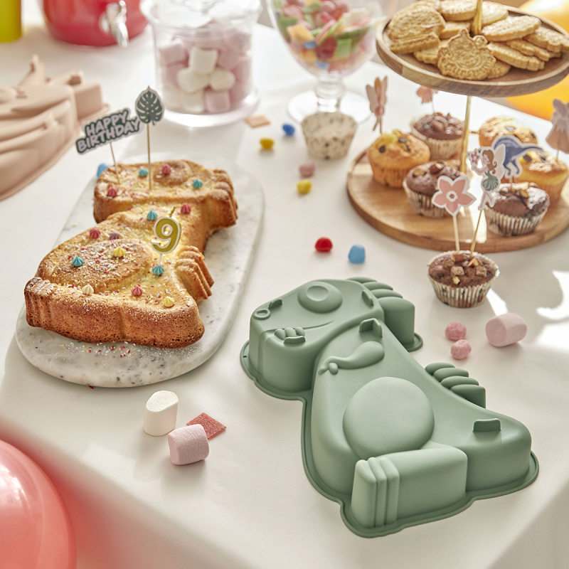 Φόρμα Κέικ Σιλικόνης (18x28.5x4) F-V Dino 209697