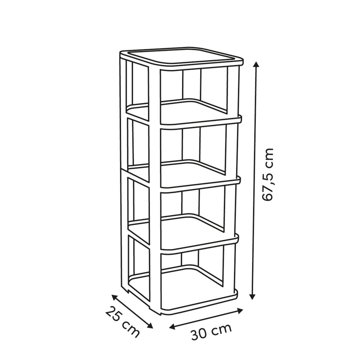 Παπουτσοθήκη 5 Θέσεων (30X25X67 5) F-V Spacy 212718 Grey Home Έπιπλα Παπουτσοθήκες Spitishop