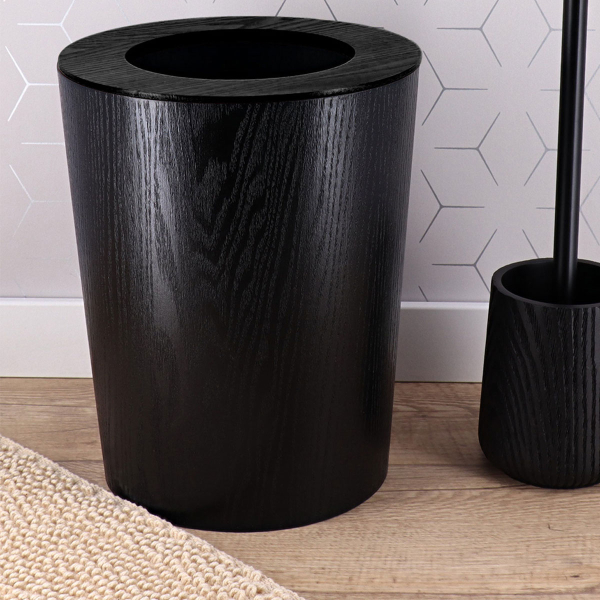 Κάδος Απορριμμάτων (Φ22.5x28.5) T-D 9lt Oak Effect Black 6553103