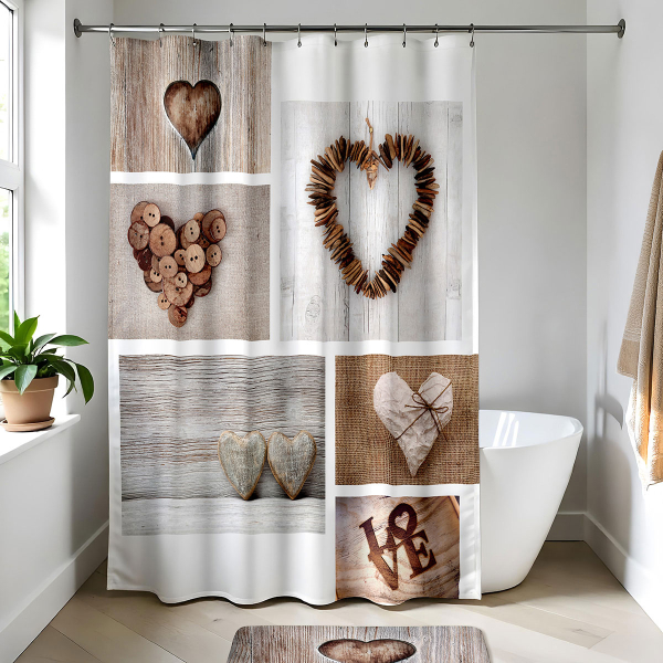 Κουρτίνα Μπάνιου Πλαστική (180x200) Με Κρίκους T-D Amour 1100797