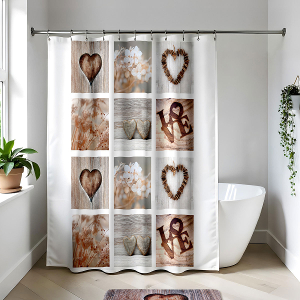 Κουρτίνα Μπάνιου Πλαστική (180x180) Με Κρίκους T-D Amour 1100797